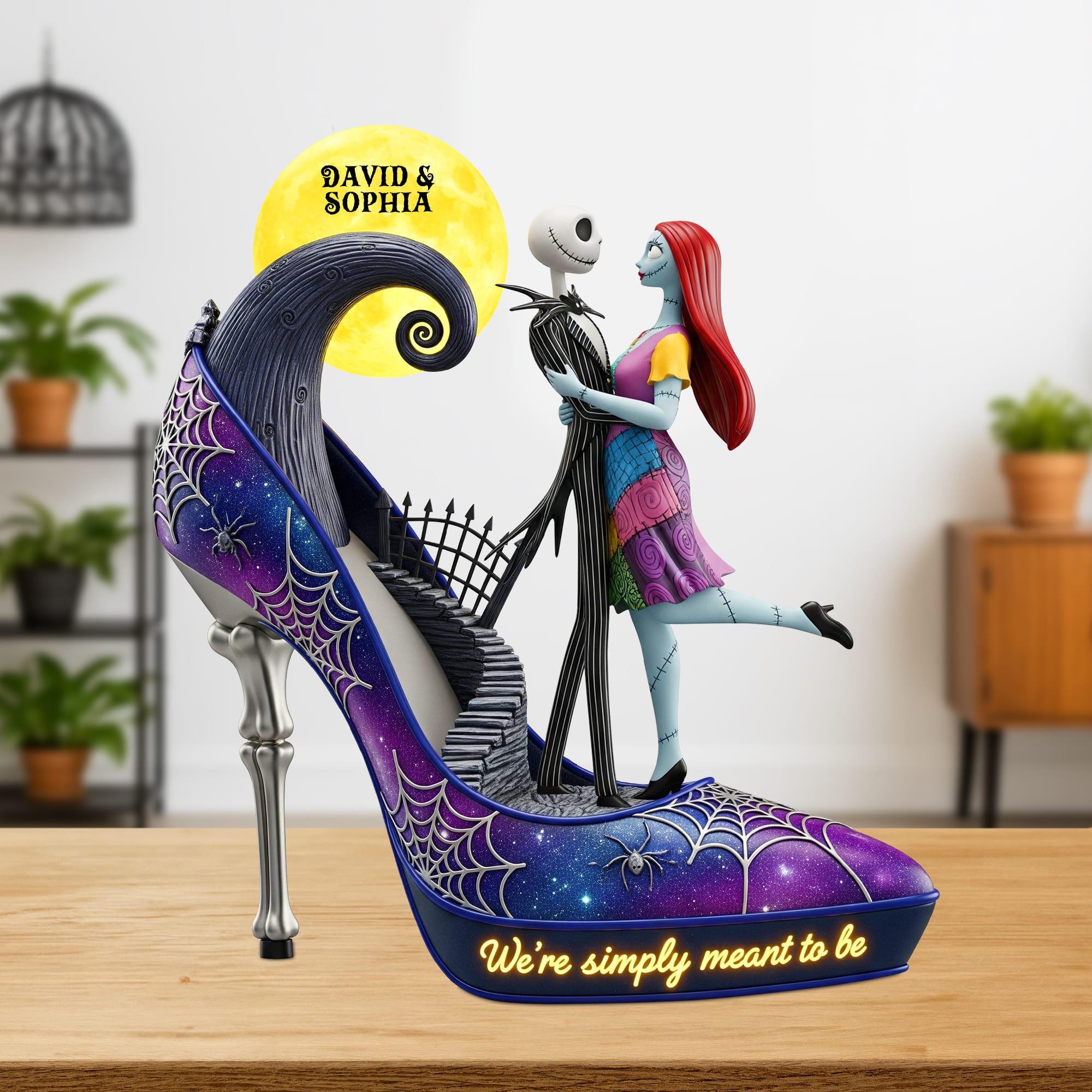 We're Simply Meant To Be - Personalized Couple Plaque Shaped Plaques PopCulturePrints