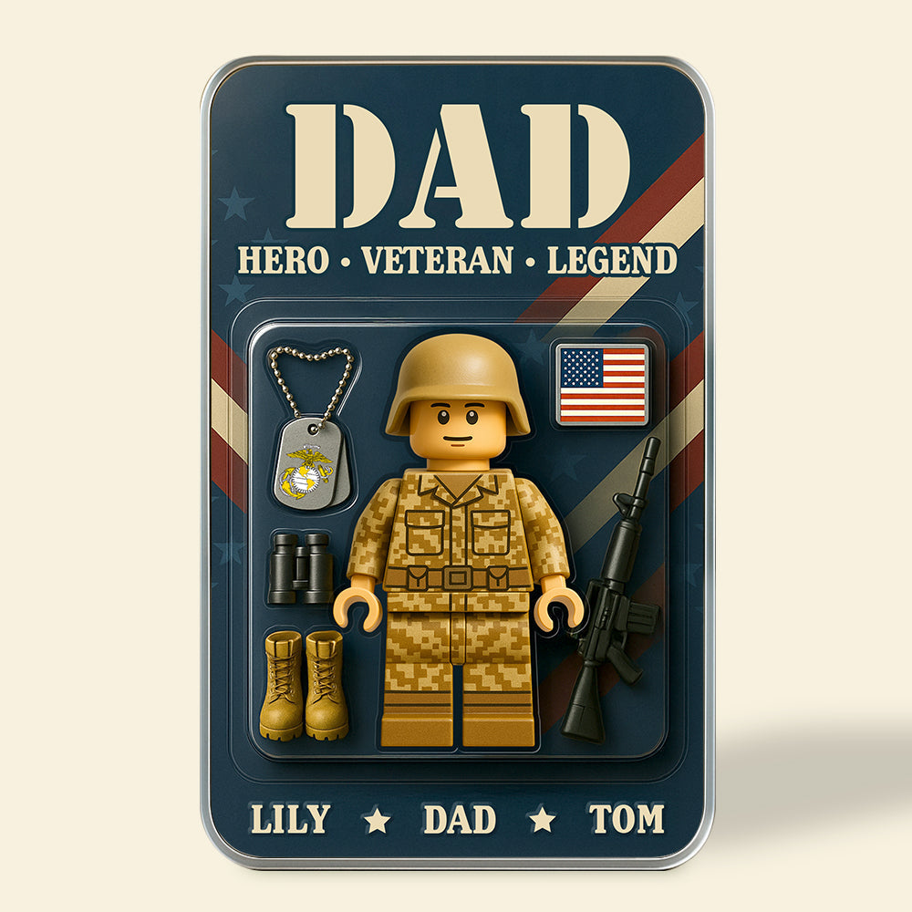 "Dad: Hero, Veteran, Legend" - Personalized Acrylic Plaque, Perfect Gift for Dad and Grandpa Shaped Plaques PopCulturePrints