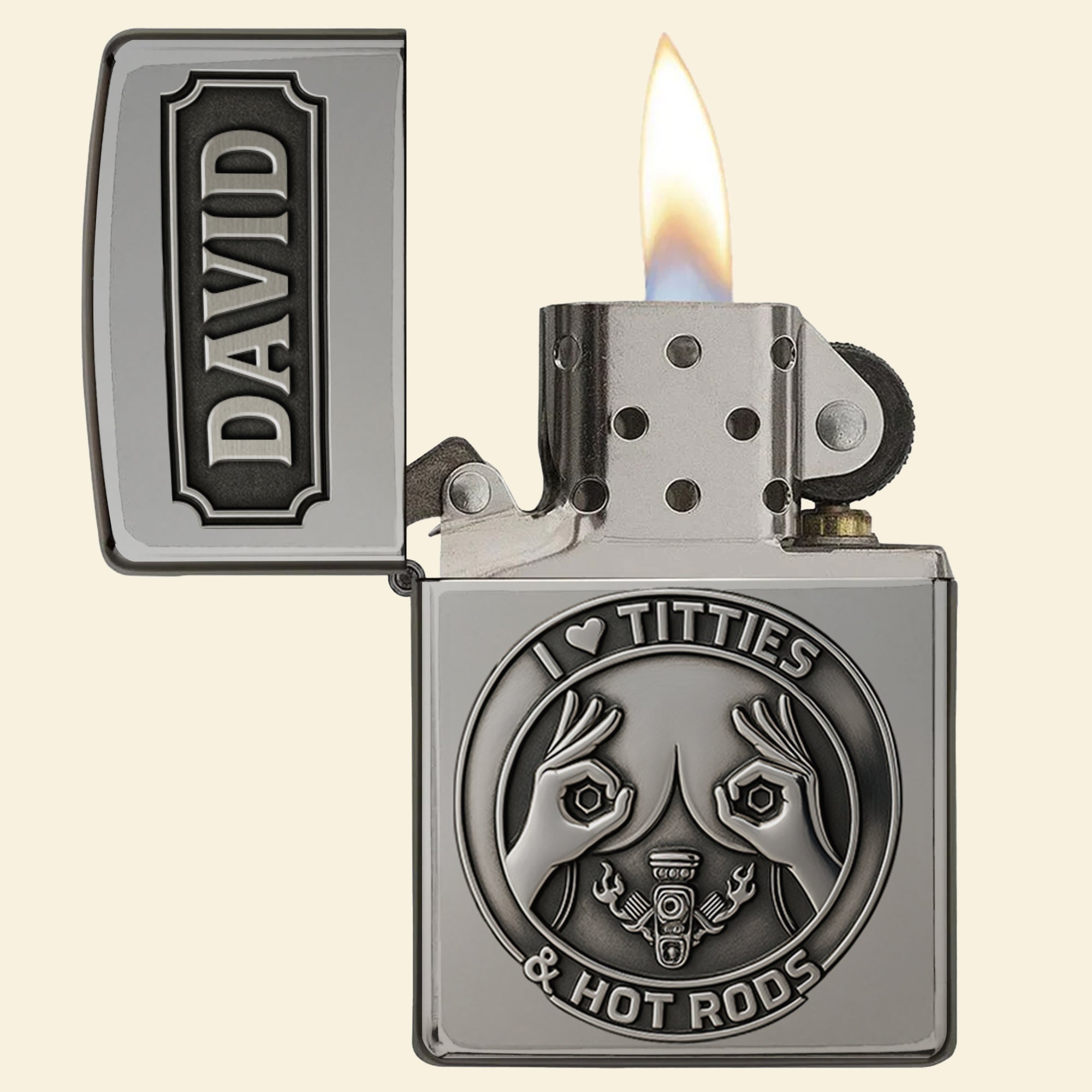 I Love Beer - Custom Hot Rod Lighter - Personalized Gift for Hot Rod Enthusiasts Lighter PopCulturePrints