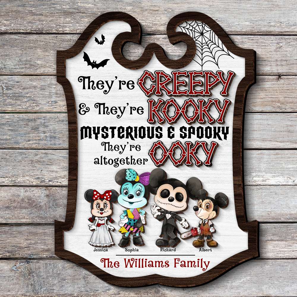 Custom Family Halloween Wood Sign - Creepy & Kooky Wood Sign PopCulturePrints
