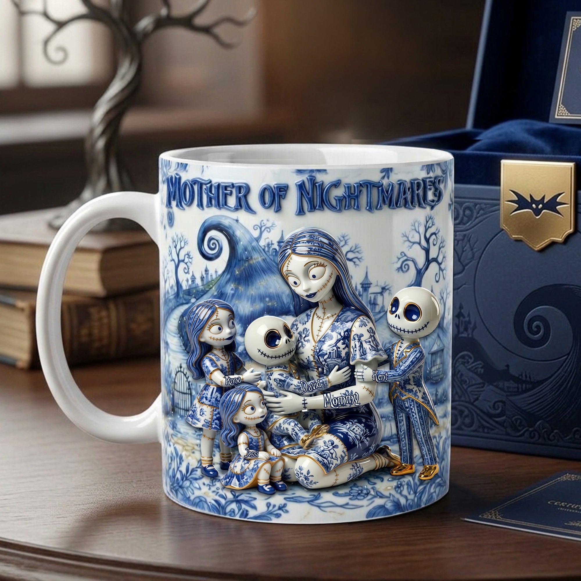 “Embrace the Night” - Mama Of Moonlit Mischief Coffee Mug - Personalized Gift for Moms, Grandmas, and More Coffee Mug PopCulturePrints