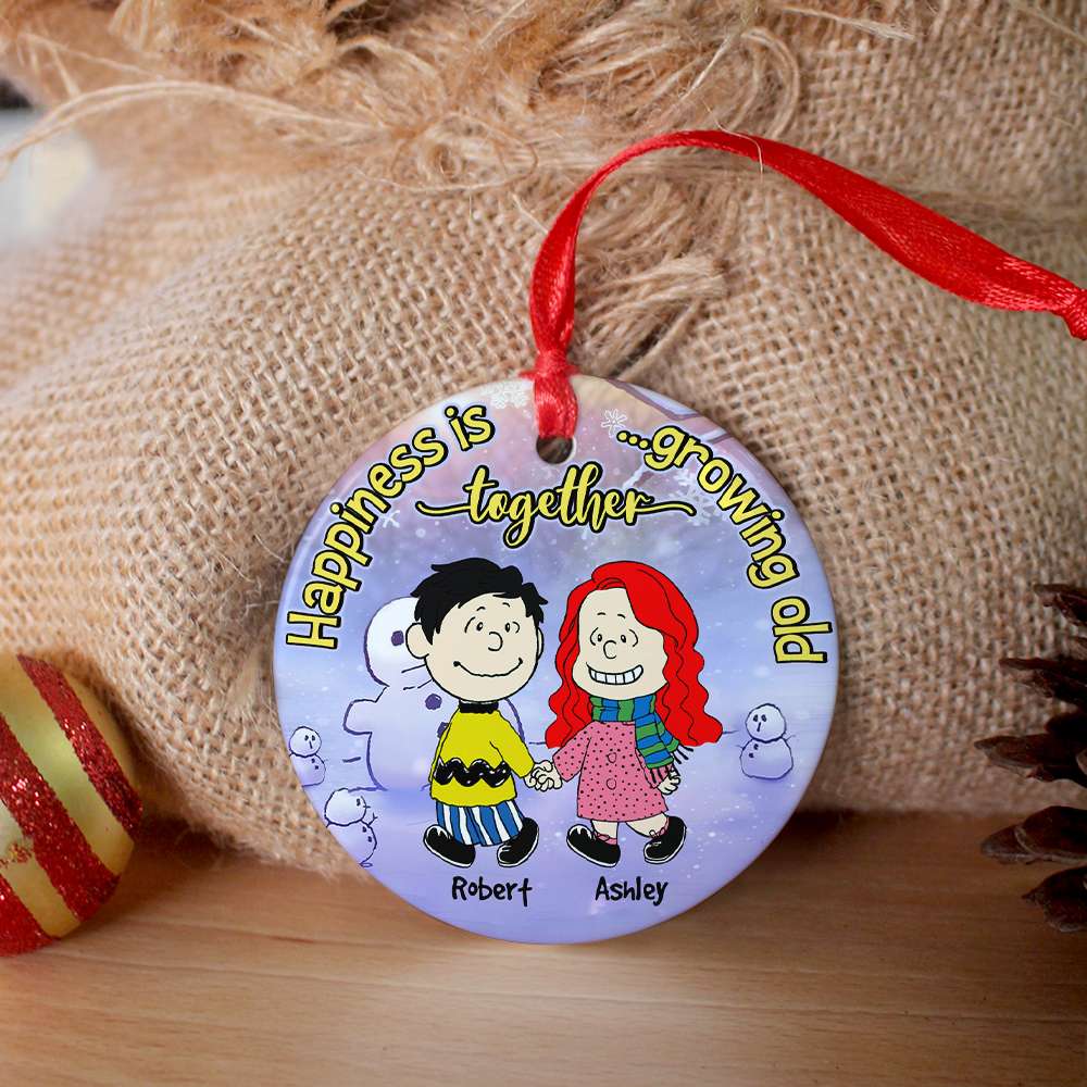 Personalized Hand In Hand Couple Christmas Ornament