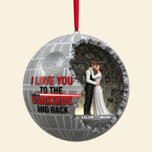 Load image into Gallery viewer, I Love You to the Darkside and Back - Personalized Christmas Acrylic Ornament for Couples Ornament PopCulturePrints
