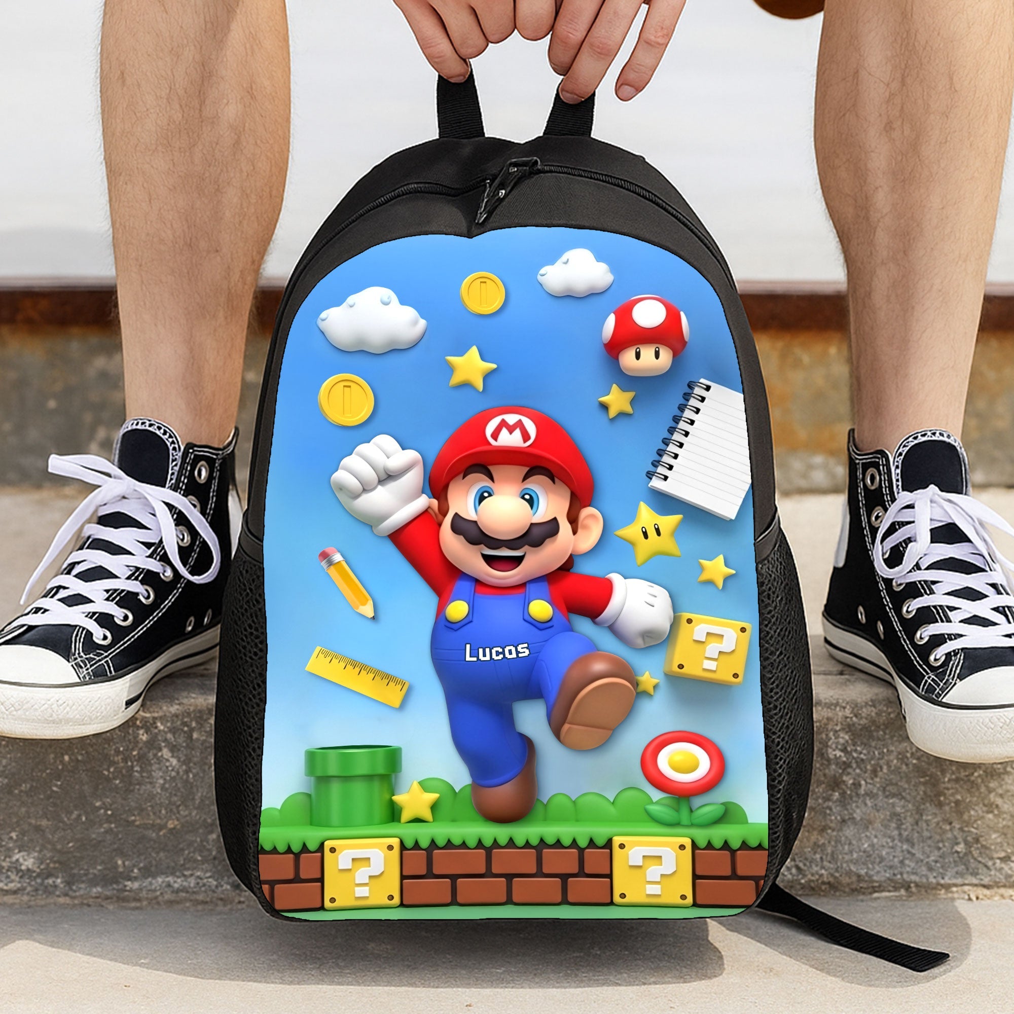 Fun and Adventure Await - Cute Character School Bag - Personalized Gifts for Kids Backpack PopCulturePrints