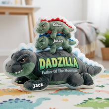 Load image into Gallery viewer, Dadzilla: Make Dad Roar with Joy - Personalized Giant Creatures Pillow for Dads Pillow PopCulturePrints
