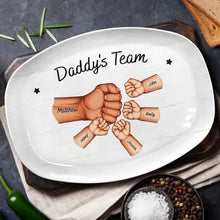 Load image into Gallery viewer, Daddy&#39;s Team Hand Punch - Personalized Plate Plate PopCulturePrints

