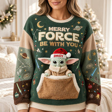 Load image into Gallery viewer, Merry Force Be With You - Personalized Christmas Hoodie for Galaxy Lovers
