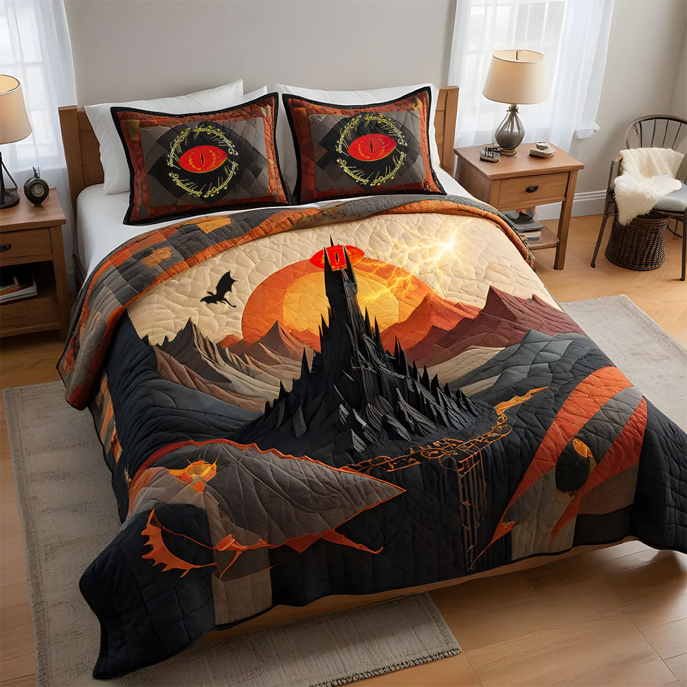Personalized Fantasy Movie & Novel Quilt Bed Set - Dark Fire Mount Design Blanket PopCulturePrints
