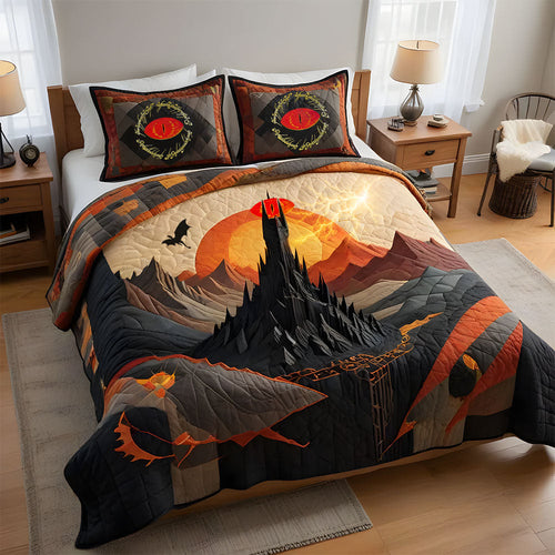 Personalized Fantasy Movie & Novel Quilt Bed Set - Dark Fire Mount Design Blanket PopCulturePrints