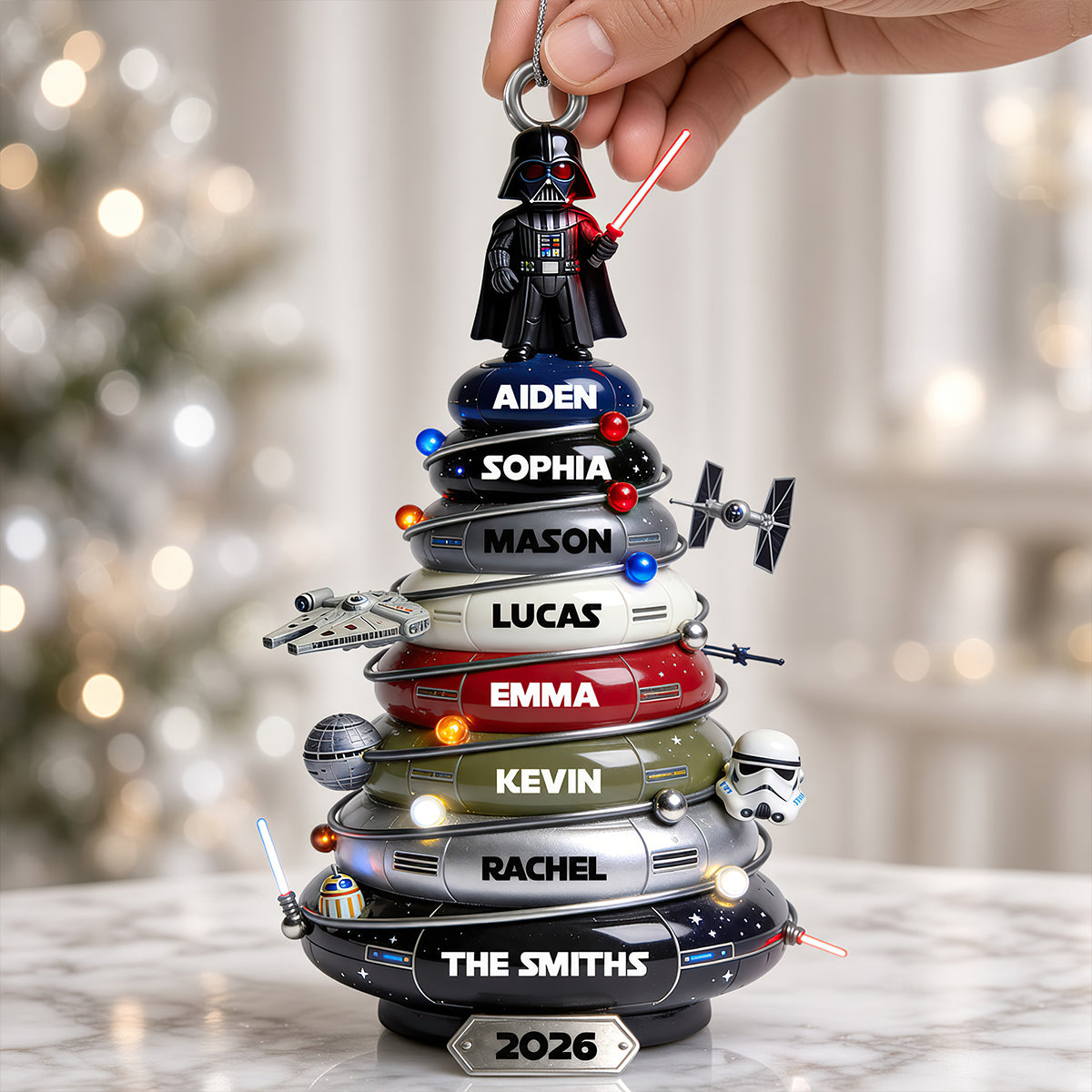 “Celebrate the Galaxy!” Epic Space Tree Acrylic Ornament - Personalized Gift for Star Wars Fans