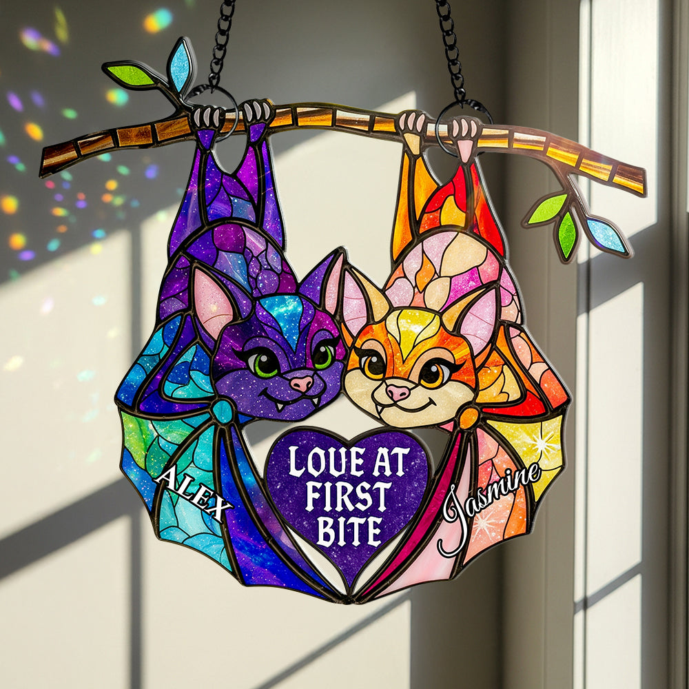 Love at First Bite - Soulmates Forever Suncatcher Ornament - Personalized Gift for Couples Ornament PopCulturePrints
