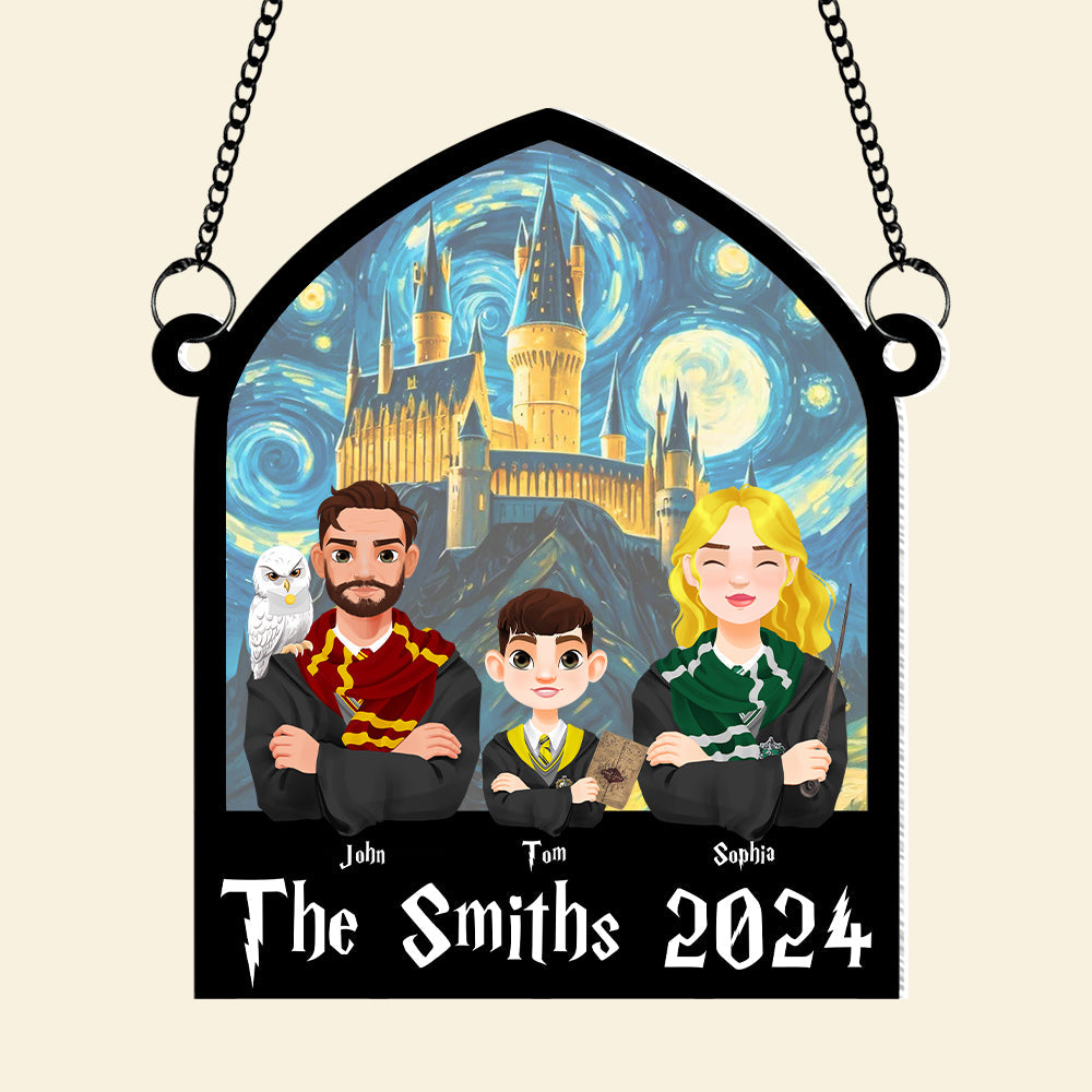 Personalized Family Wizard Hanging Sign - Custom Magic School Fan Art