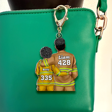 Load image into Gallery viewer, Personalized Firefighter Couple Keychain - Unique Valentine&#39;s Day Gifts for Loved Ones Keychains PopCulturePrints
