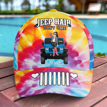 Load image into Gallery viewer, Jeep Hair Don&#39;t Care Personalized Tie-Dye Cap
