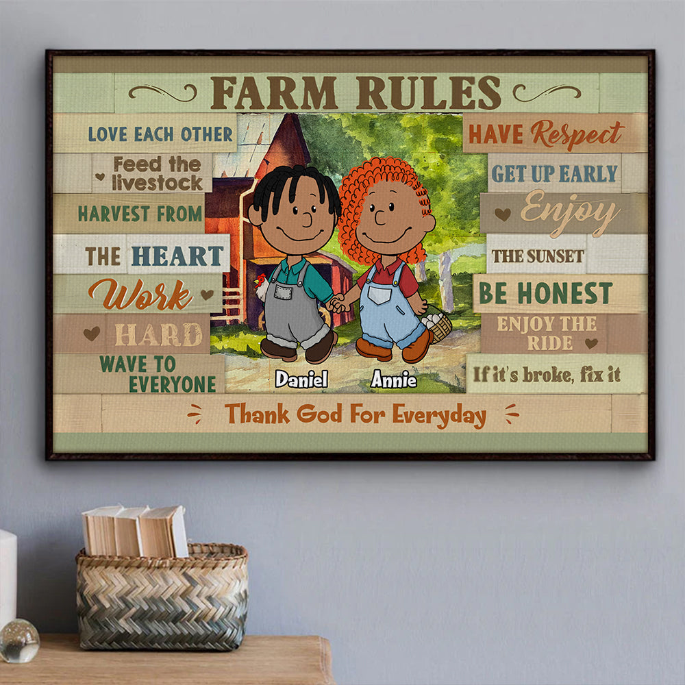 Personalized Farm Couples Canvas Print | Unique Valentine's Day Gifts for Farmers Poster & Canvas PopCulturePrints