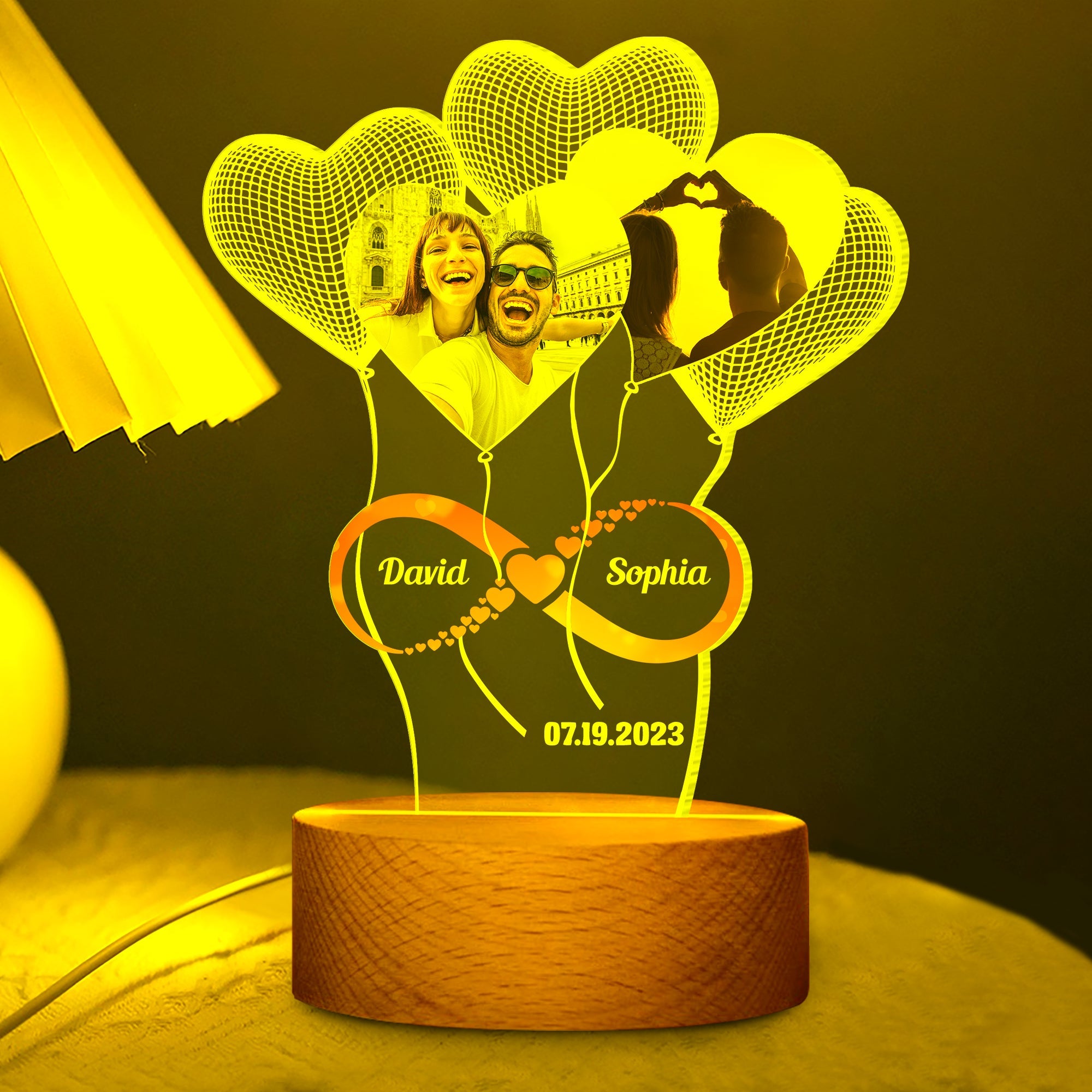 Personalized LED Night Light for Couples | Custom Anniversary Gift Led Night Light PopCulturePrints