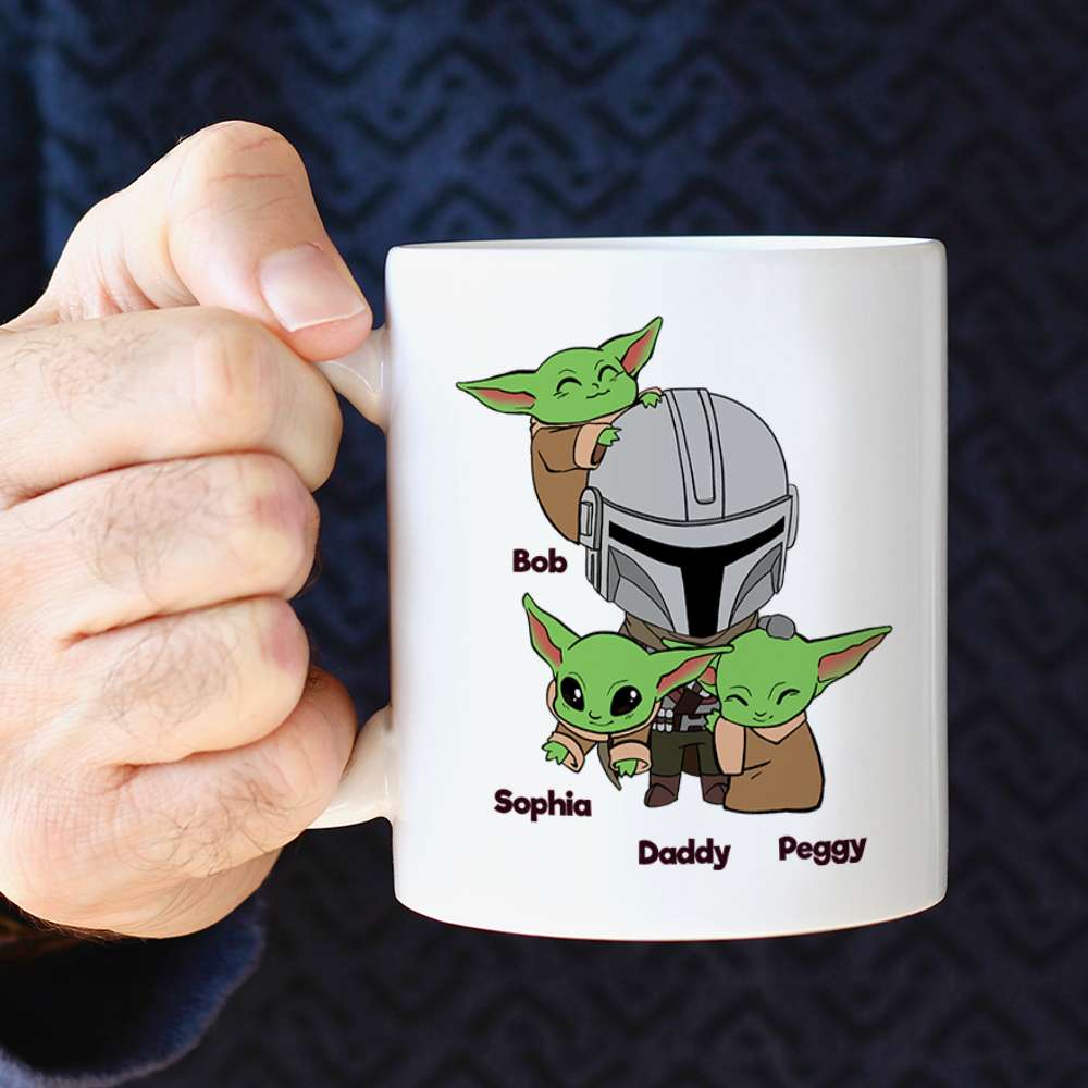 Personalized Best Dad Ever Mug with Cute Characters Coffee Mug PopCulturePrints