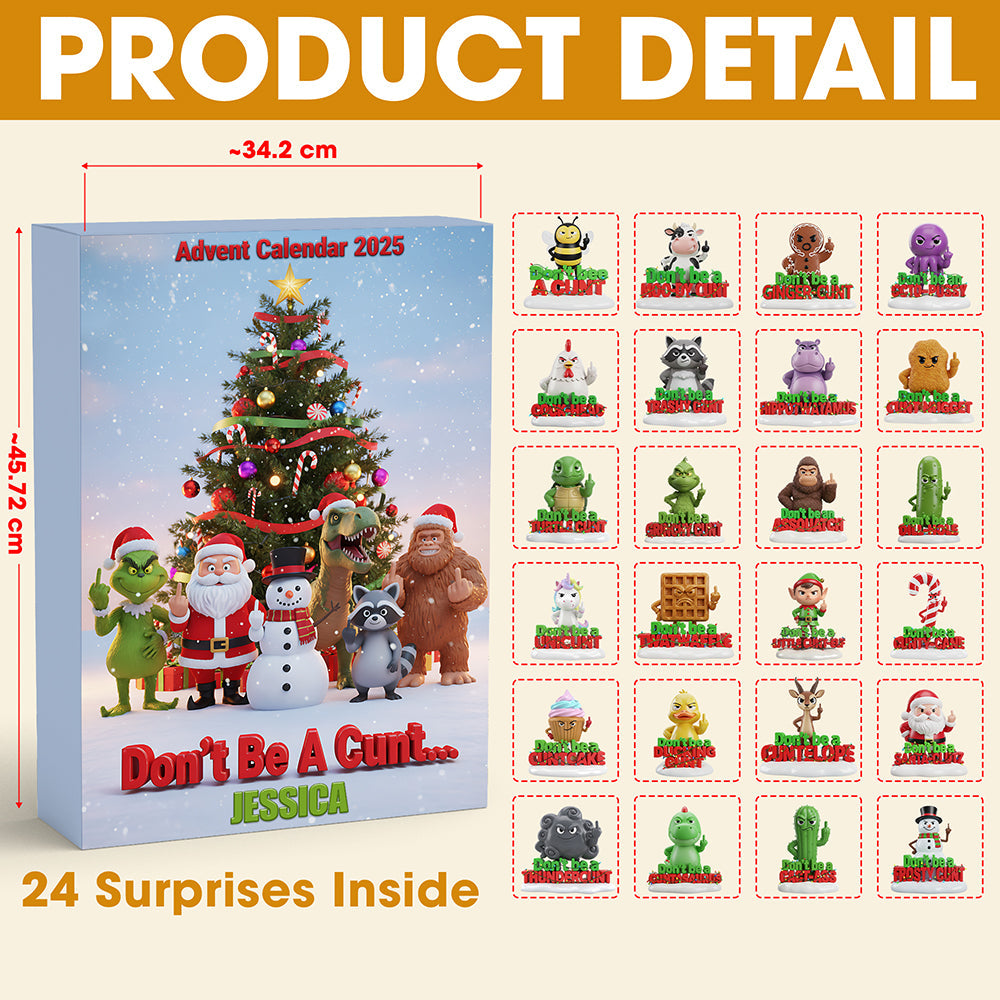 Don't Be A Cunt: Personalized Advent Calendar - A Fun Gift for Christmas Advent Calendar PopCulturePrints