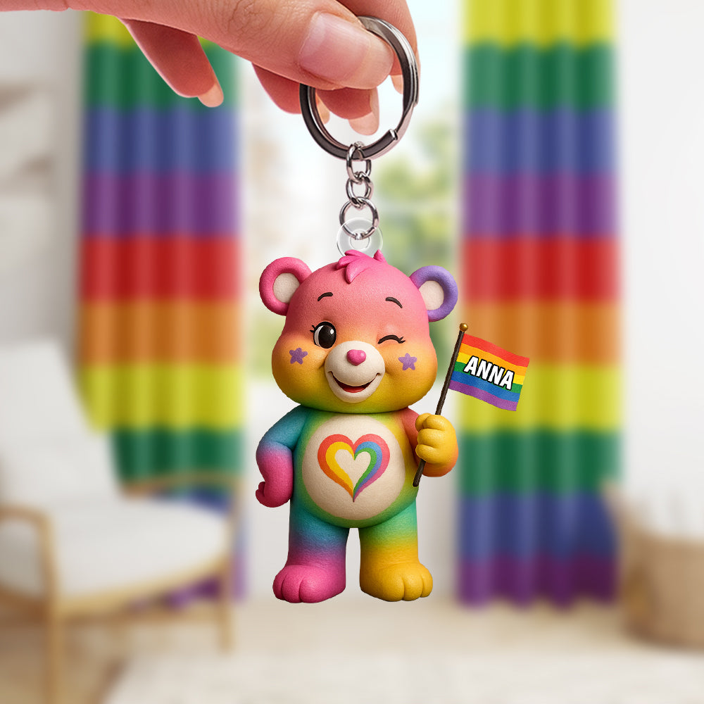 🌈 Celebrate Love with Our Custom LGBT Bear Keychain - A Unique Gift for Everyone! Keychains PopCulturePrints