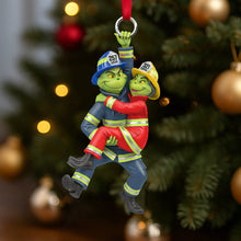 Load image into Gallery viewer, You &amp; Me, We Got This - Playful Firefighter Couple Hanging Ornament Ornament PopCulturePrints
