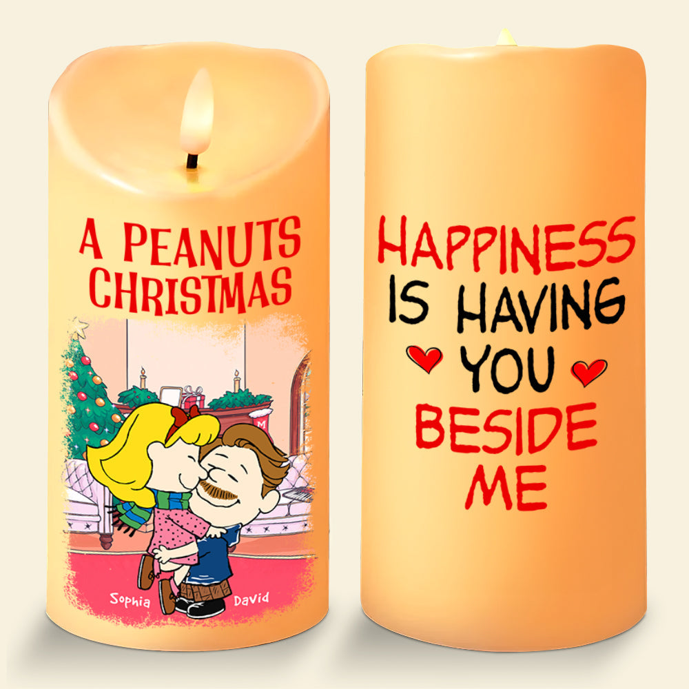 Custom Christmas LED Candle for Couples - Peanuts Design | Valentine's Day Gifts Led Candle PopCulturePrints