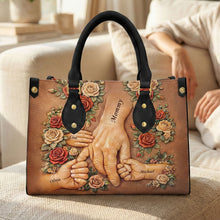 Load image into Gallery viewer, Bound By Mom’s Love – Personalized Leather Bag for Mom, Grandma &amp; Gift for Loved Ones Leather Bag PopCulturePrints
