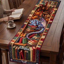 Load image into Gallery viewer, "Ignite Your Imagination with a Mystical Touch" - Personalized Quilted Table Runner for Book Lovers
