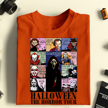 Load image into Gallery viewer, &quot;Embrace the Scares!&quot; - Customizable Horror Tour Shirt - Perfect Gift for Horror Movie Fans &amp; Collectors Shirts PopCulturePrints
