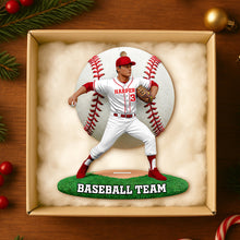 Load image into Gallery viewer, Celebrate the Spirit of Baseball - Personalized Pitch &amp; Shine Christmas Ornament Ornament PopCulturePrints
