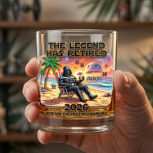 Load image into Gallery viewer, The Legend Has Retired - Personalized Round Glass for Star Wars Fans Glass PopCulturePrints
