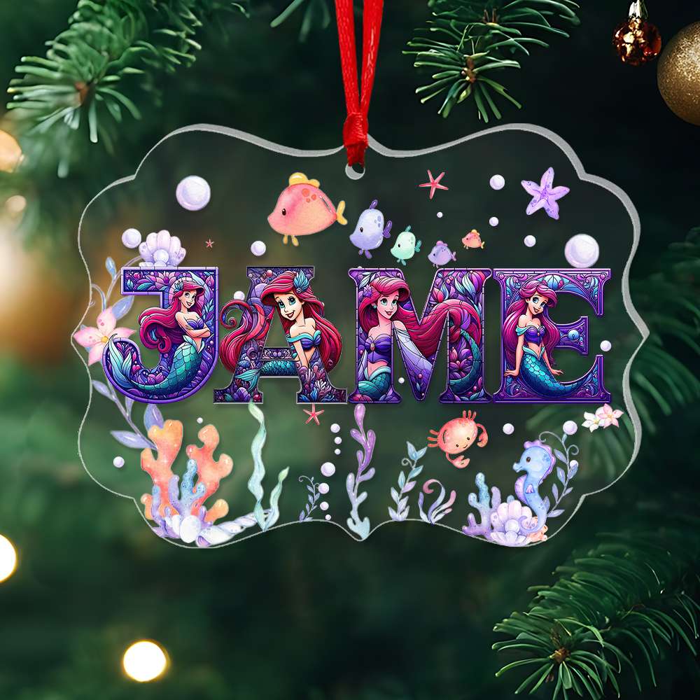 Personalized Mermaid Alphabet Ornament for Movie Lovers Ornament PopCulturePrints