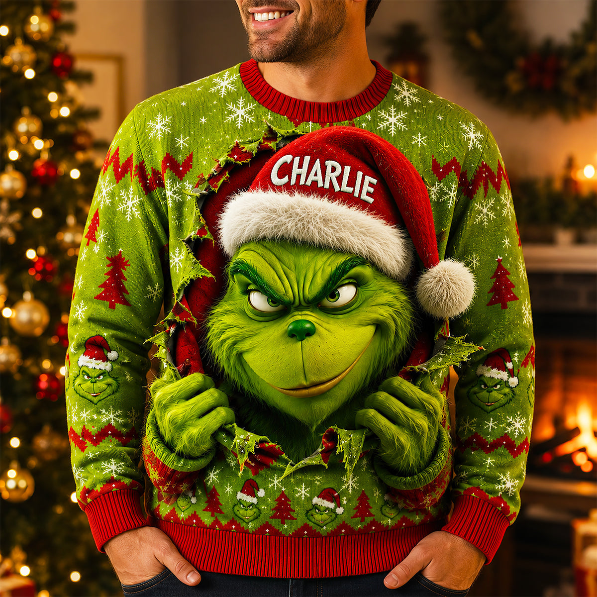“Unwrap the Fun with Our Mischievous Santa Hat Shirt!” - Personalized Christmas Gift for Everyone