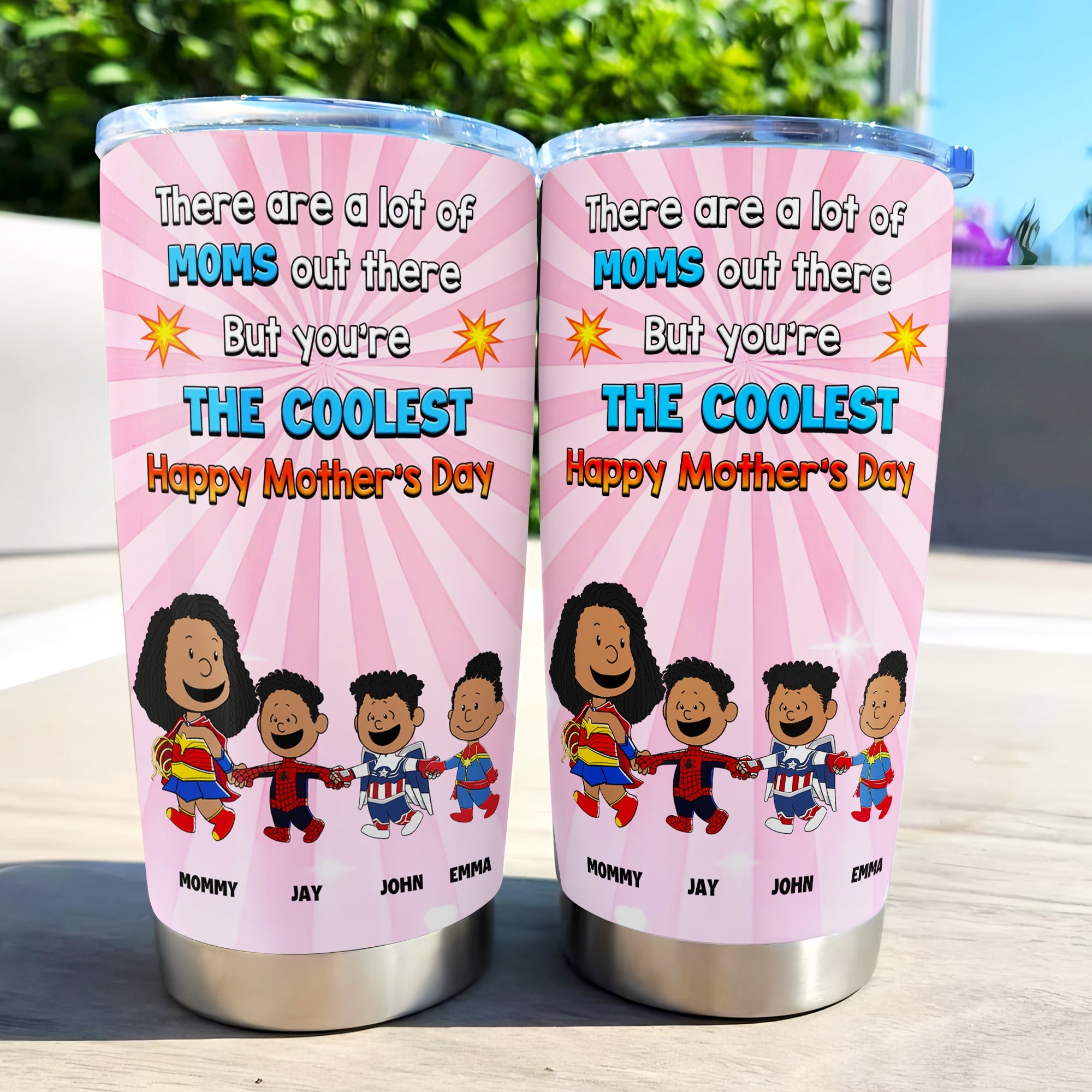 The Coolest Mom – Personalized Tumbler | Custom Gift for Mom, Grandma & More Tumbler Cup PopCulturePrints