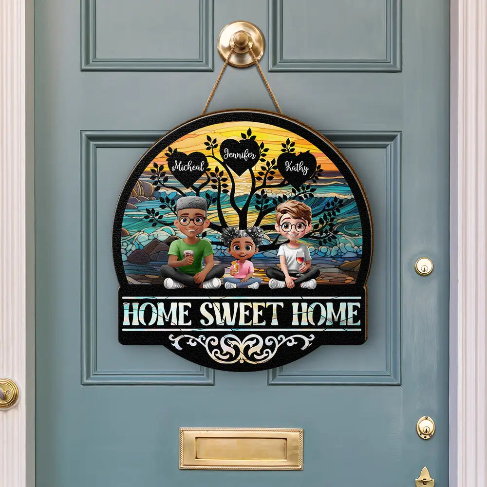 Home Sweet Home Family - Personalized Custom Shaped Wood Sign for Every Family Member Wood Shaped Sign PopCulturePrints