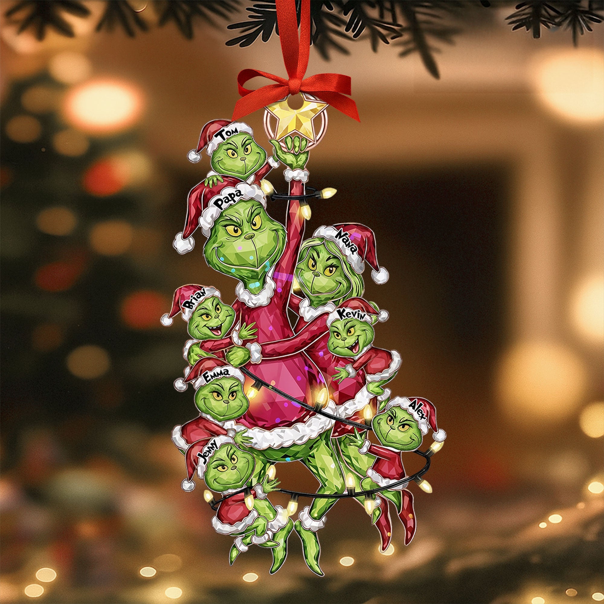 Celebrate Your Family with a Mischievous Twist - Personalized Family Tree Ornament Ornament PopCulturePrints