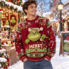 Load image into Gallery viewer, “Make the Season Merry and Bright!” - Funny Mischief Christmas 3D Knitted Ugly Sweater - Personalized Christmas Gift AOP Products PopCulturePrints
