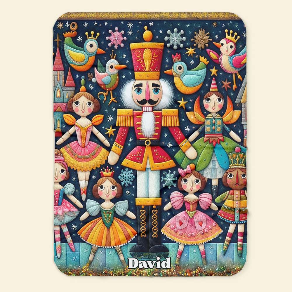 Personalized Nutcracker Christmas Blanket Blanket PopCulturePrints