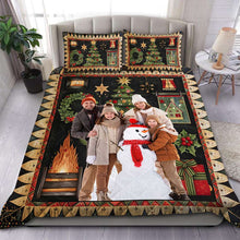 Load image into Gallery viewer, Custom Family Photo Quilt Bedding Set - Holiday Edition Blanket PopCulturePrints
