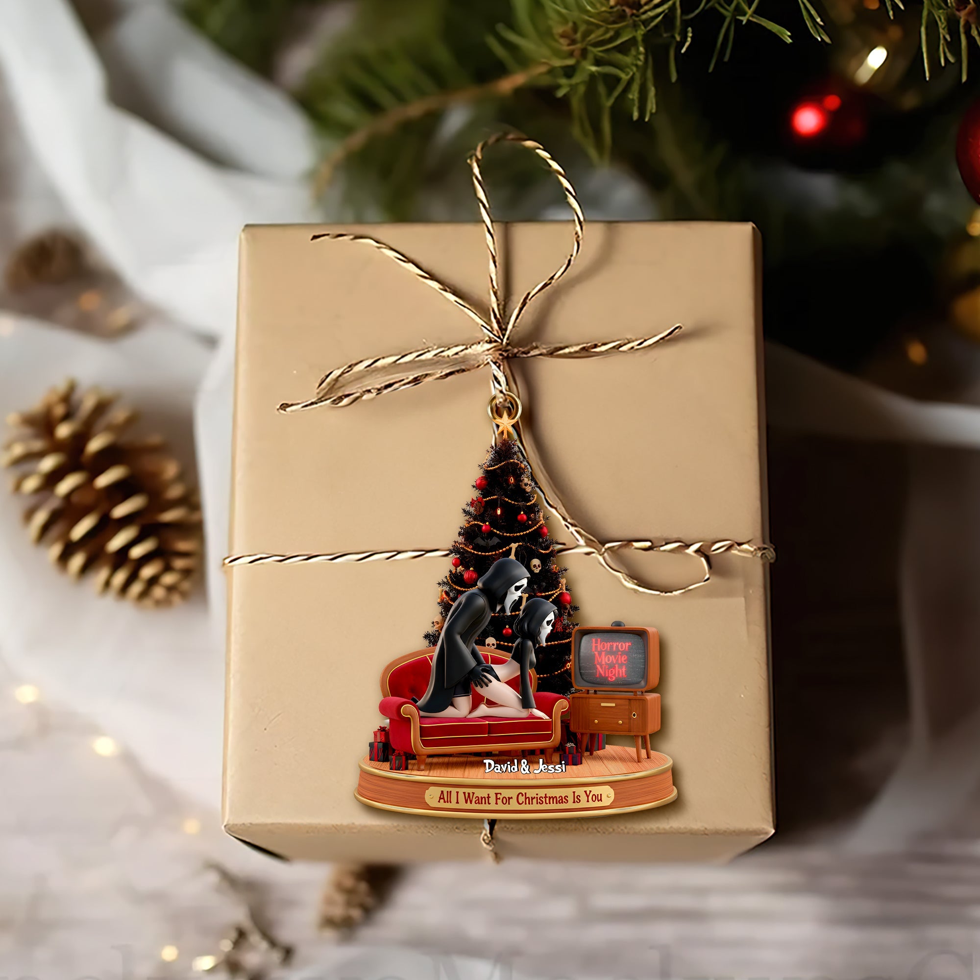 All I Want For Christmas Is You - Cheeky Couple Acrylic Ornament - Personalized Gift for Couples Ornament PopCulturePrints