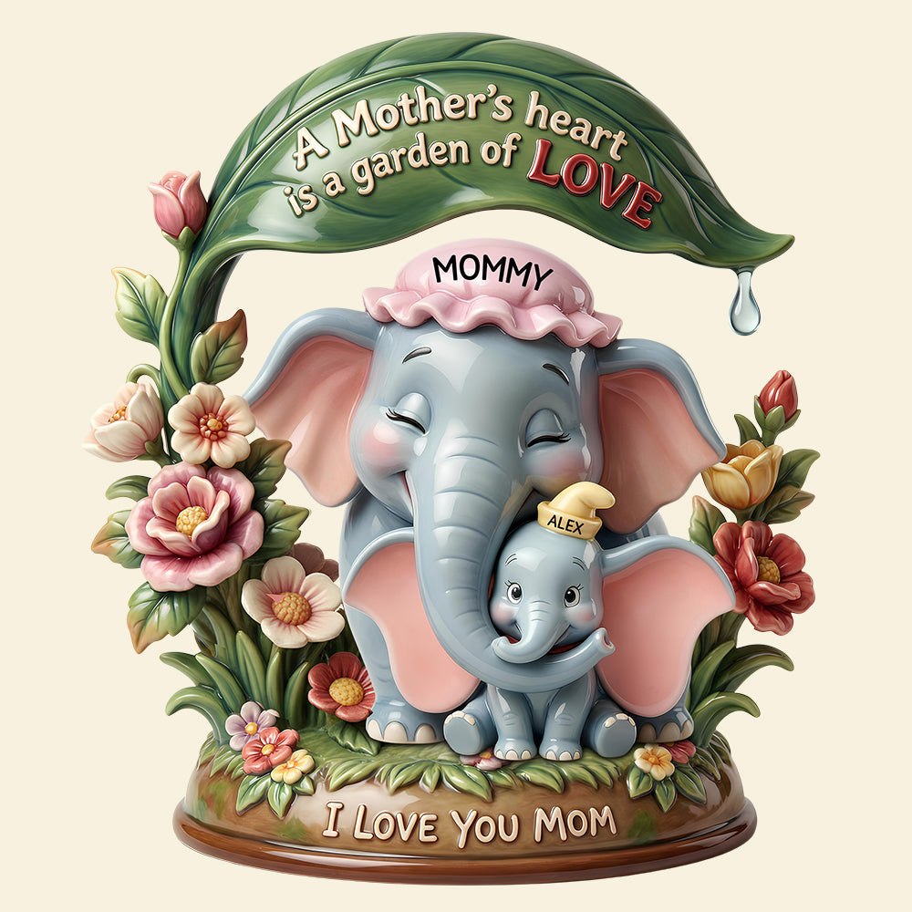 A Mother's Heart is a Garden of Love - Personalized Acrylic Plaque Gift for Mom and Grandma Shaped Plaques PopCulturePrints