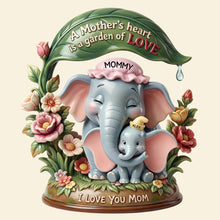 Load image into Gallery viewer, A Mother's Heart is a Garden of Love - Personalized Acrylic Plaque Gift for Mom and Grandma Shaped Plaques PopCulturePrints
