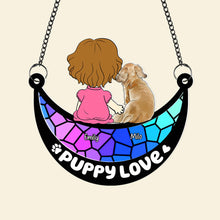 Load image into Gallery viewer, Personalized Puppy Love Suncatcher Ornament for Dog Lovers Ornament PopCulturePrints
