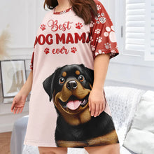 Load image into Gallery viewer, Best Dog Mom Ever 3D Effect - Personalized Women&#39;s Sleep Tee Women&#39;s Sleep Tee PopCulturePrints
