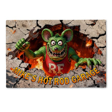 Load image into Gallery viewer, Rev up Your Entrance: Playful Hot Rod Garage Doormat - Personalized Gifts for Hot Rod Lovers
