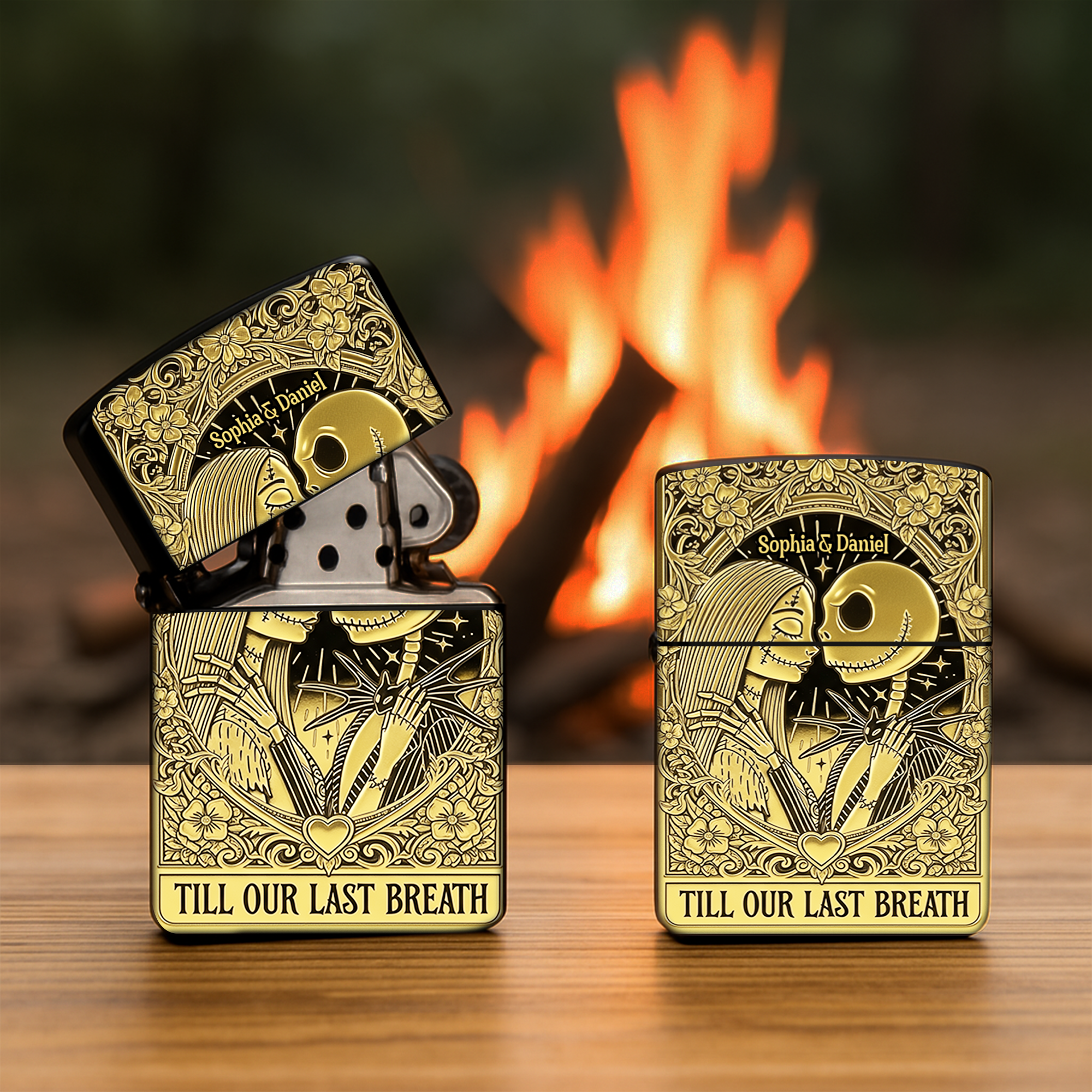 Till Our Last Breath - Personalized Skeleton Couple Lighter Lighter PopCulturePrints