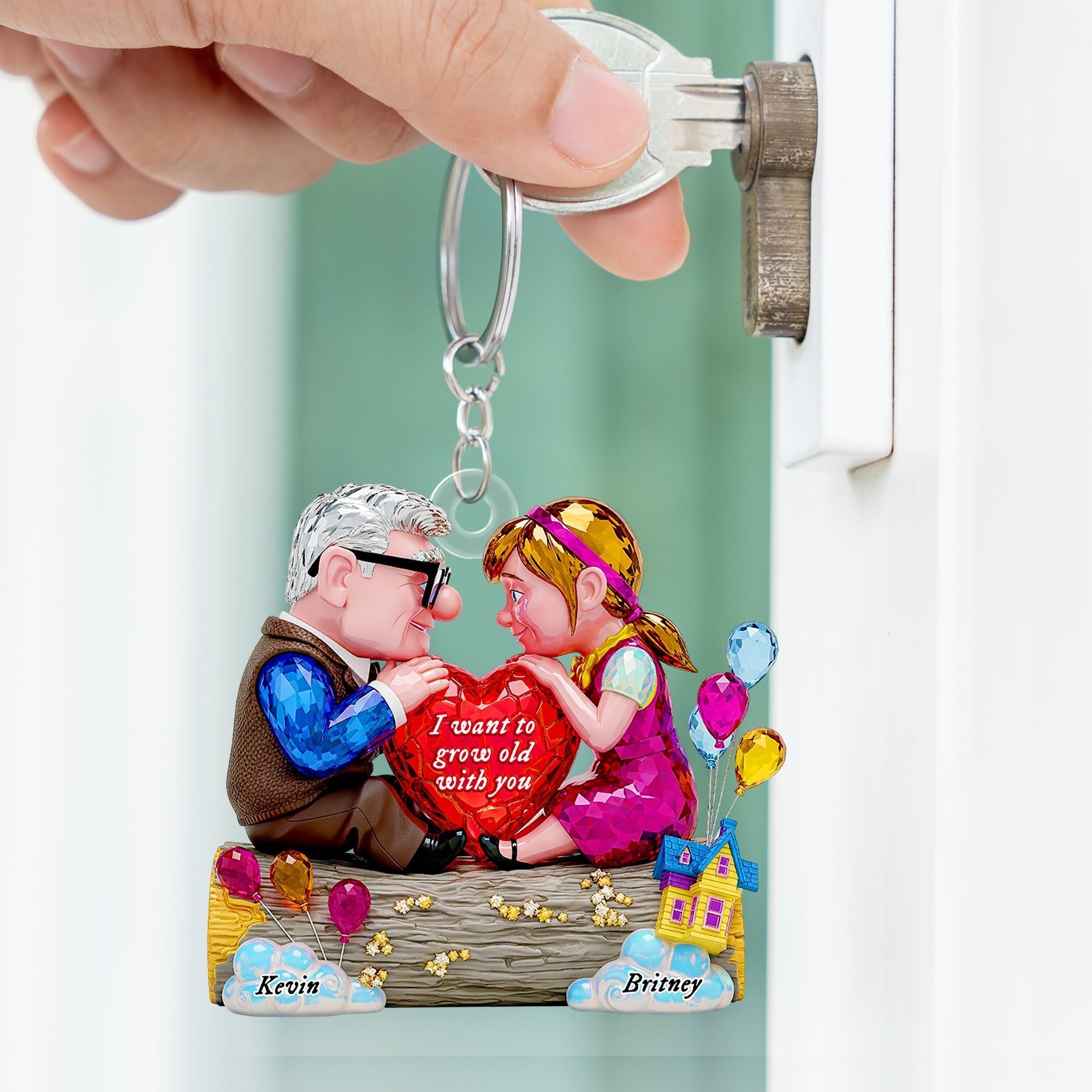 I Want to Grow Old with You - Forever Heart Keychain | Personalized Gift for Couples Keychains PopCulturePrints