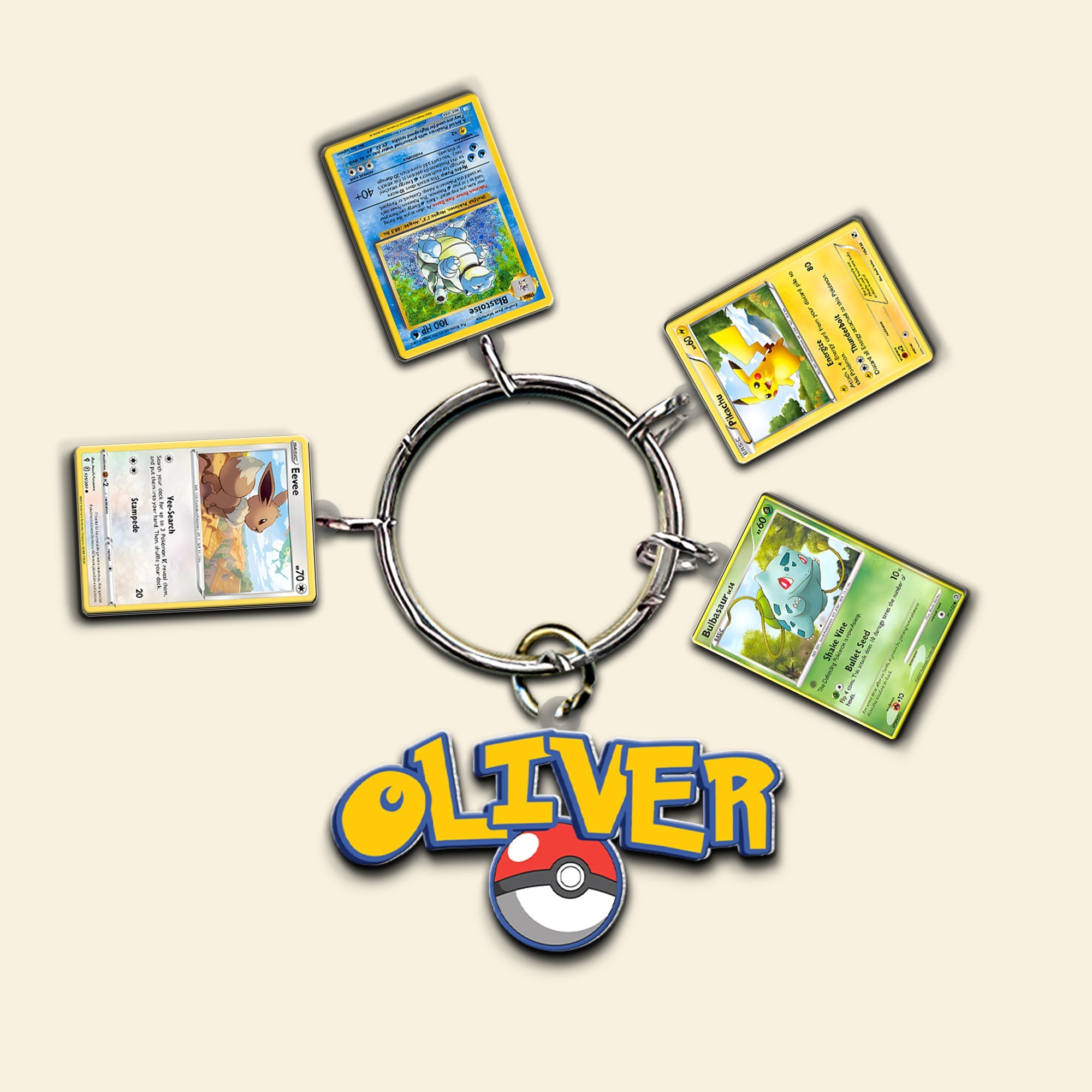 Personalized Poke-Themed Keychain for Anime Fans Keychains PopCulturePrints