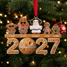 Load image into Gallery viewer, Explore the Galaxy with Your Loved Ones - Personalized Gingerbread Family Acrylic Ornament - Unique Christmas Gift for Family and Friends
