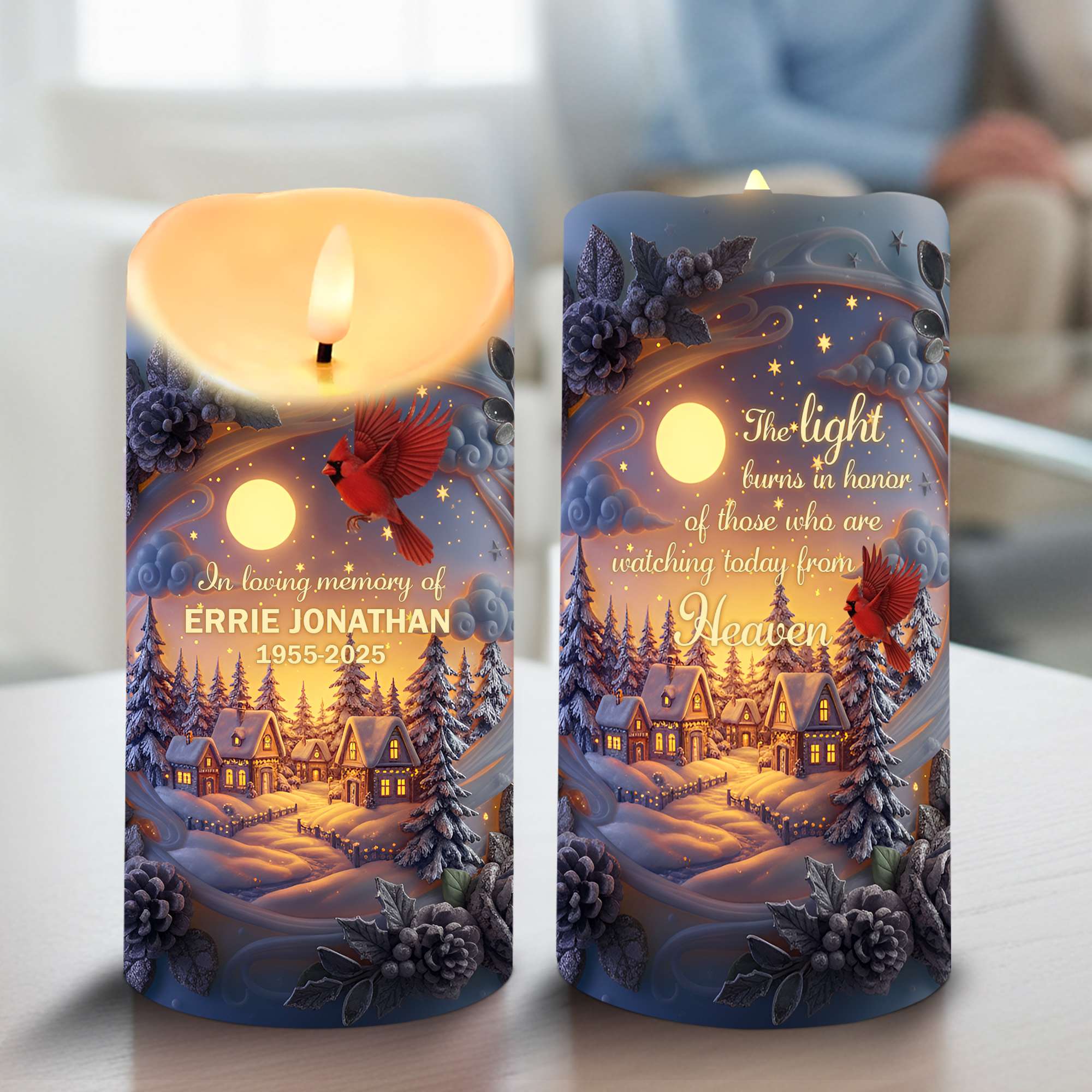 In Loving Memory Candle - Personalized LED Memorial Keepsake for Beloved Ones Led Candle PopCulturePrints