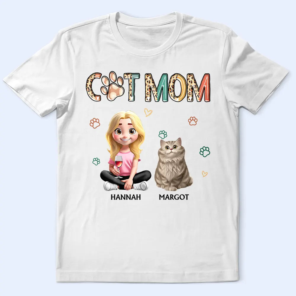 Cat Mom Funny Cat - Personalized T-Shirt for Loving Cat Moms T-shirt PopCulturePrints